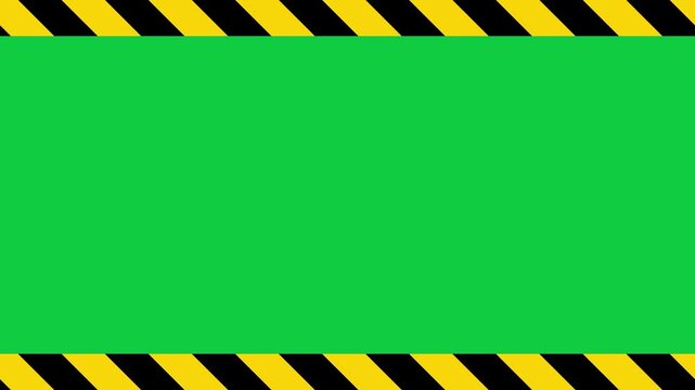 Green Screen Chroma Key Background with Caution Tape Border