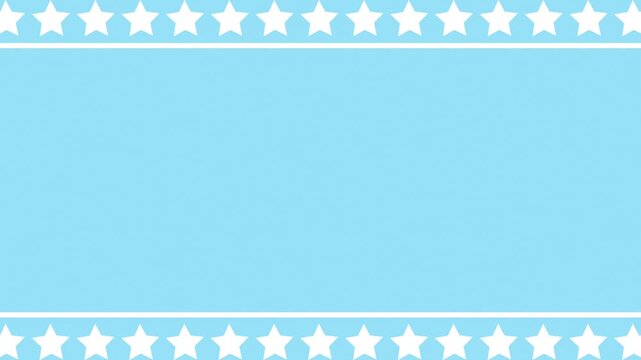Blue Abstract Background with White Star Border Frame and Copy Space