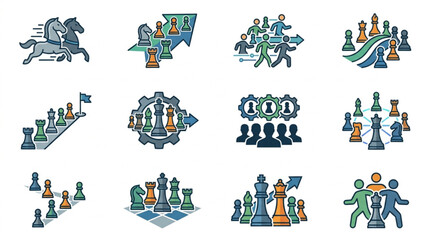 Business Strategy and Teamwork Concepts Illustrated with Chess Pieces. © vinsmoke