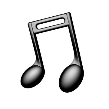 Png; Trasparente. Nota musicale nera, isolata su sfondo trasparente