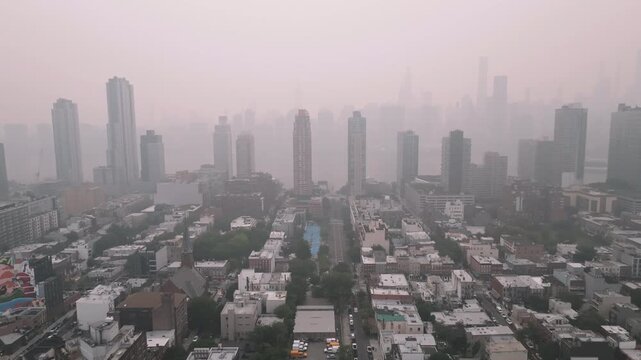 New York City under a layer of smoke