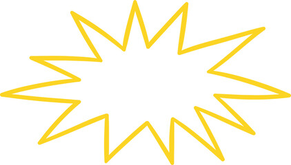 Yellow Starburst Outline Burst Frame Comic Explosion Shape © Chandrasiri