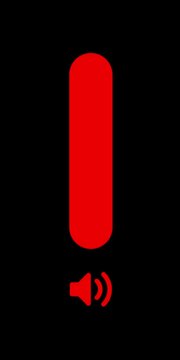 rise up your volume concept,vertical volume control slider animation with speaker icon on black background, audio level adjustment interface, minimalist ui overlay