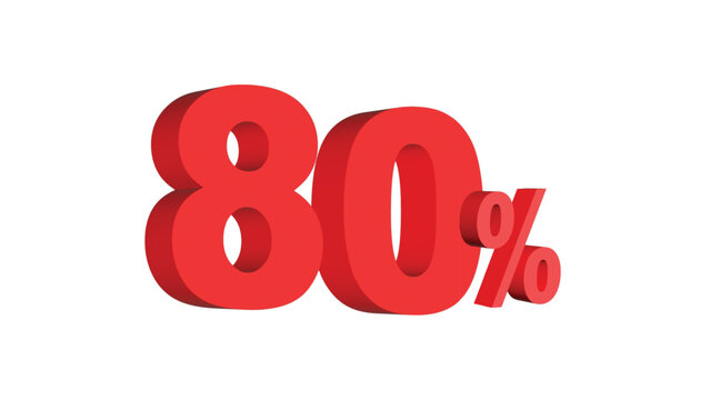 80 percent off discount sale bold text