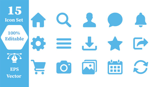 User experience and digital interaction vector icon set with interaction
