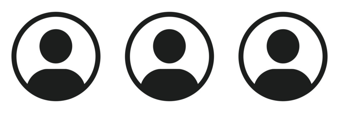 Avatar User icons, default profile account symbols for social media and mobile interface, modern flat vector design