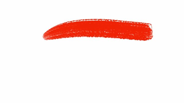 Animated Red Paint Brush Reveal on Transparent Background 4K