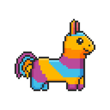 Pixel art Pi&ntilde;ata game asset design