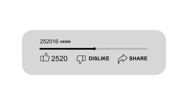 Social Media Views and Like Counting, 4k animated motion videos