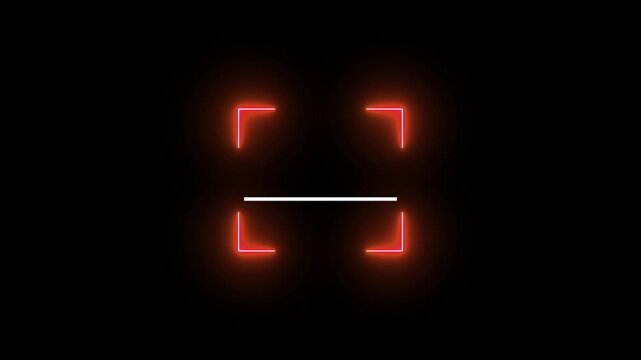 Barcode scanner QR code Neon shine Icon animation isolated on black background, Futuristic barcode quick-response code scanning Bar. scan any Documents 