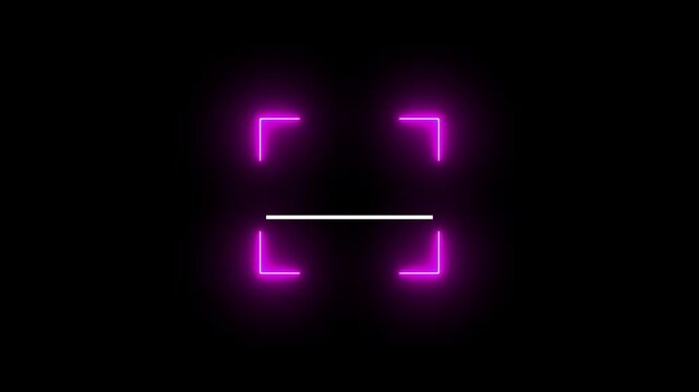 Barcode scanner QR code Neon shine Icon animation isolated on black background, Futuristic barcode quick-response code scanning Bar. scan any Documents 