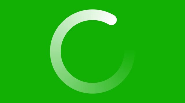 White loading wheel oval graphic animation spinning on transparent background, refresh and reload icon 4k
