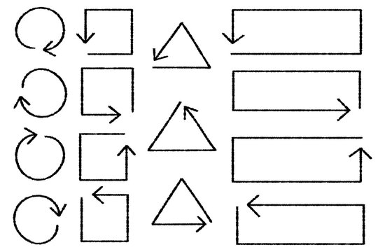 Set of various hand-drawn arrows&mdash;pointers, attention markers, directional guides, cursors, etc.