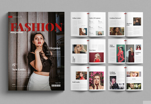 Girls Fashion Magazine Layout Template