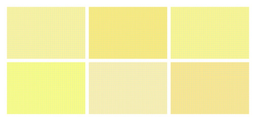 Set of yellow legal pad pages with grid designs © dniprodd