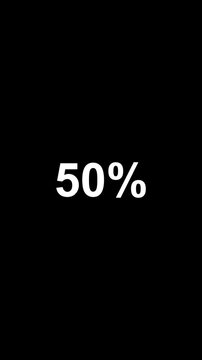 Animation of 0 to 100 percent number counting. Animated counting Numbers. 4k animation