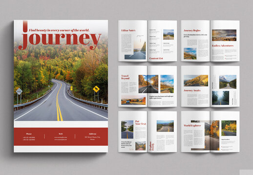 Road Trip Journe Magazine Template