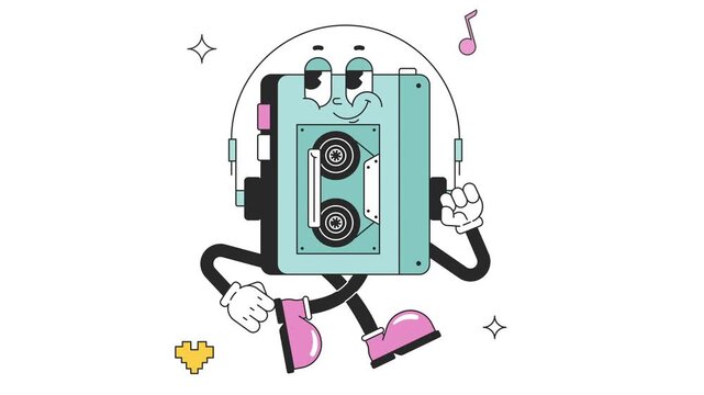 Music Player Retro Animated MP4 file