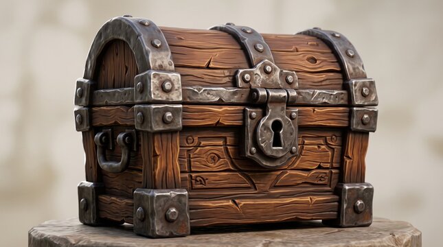 old wooden chest with lock