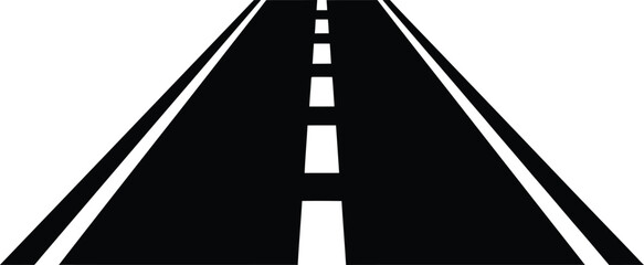 Fototapeta premium Straight road ahead vector illustration for travel direction and journey concepts