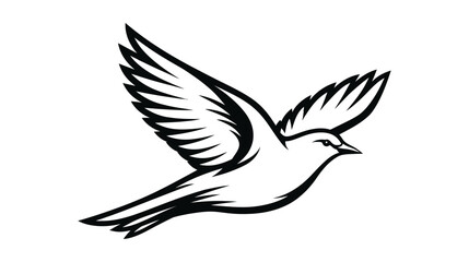 Fototapeta premium Bird vector icon orange wings flying design
