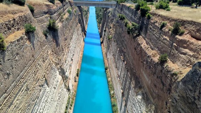 Corinth Canal In Greece Connecting The Aegean And Ionian Seas