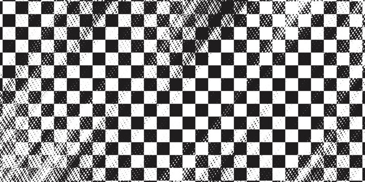 Black and white checkered pattern, Checkerboard seamless pattern