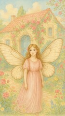 Obraz premium Whimsical fairy cottage mobile wallpaper