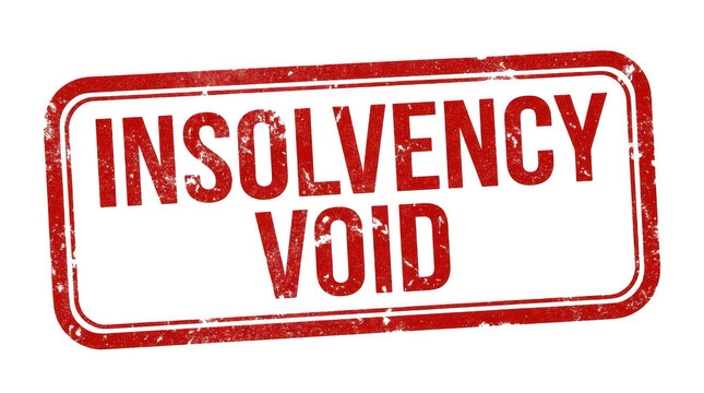 Insolvency void rubber stamp. Red ink grunge seal for financial bankruptcy documents.