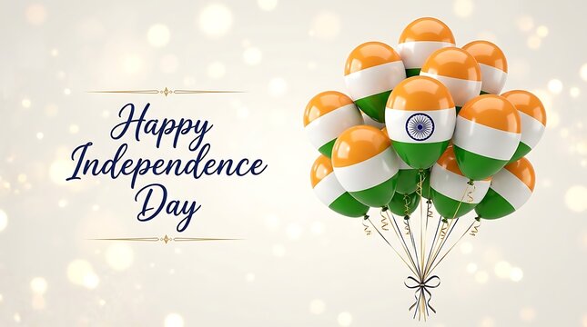 Balloons with india flag for independence day celebration