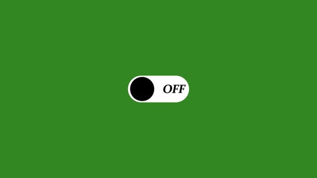 Power switch toggle animation on to off transition, minimalist button for ui/ux and tech projects on off button