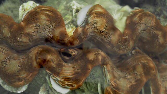 Close Up of Giant Clam Mantle in Tropical Reef