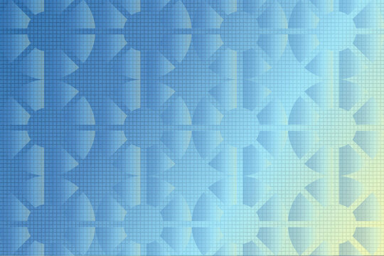 Abstract blue geometric pattern background with traditional ornament and grid texture