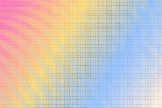 Abstract holographic background with curved wave lines and pastel rainbow gradient