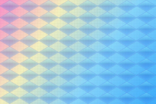Abstract holographic diamond pattern background with pastel gradient lighting