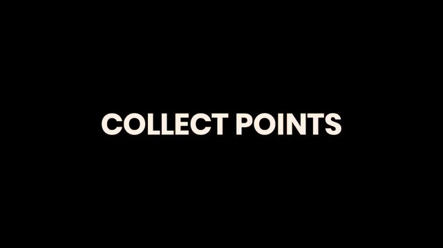 Collect Points Burn Text Reveal Animation 4K Reward Progress Indicator for Loyalty Programs Gamification Mobile Apps and Promotional Campaigns