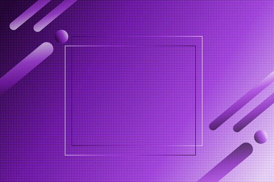 Abstract purple background with geometric square frame and diagonal rounded lines
