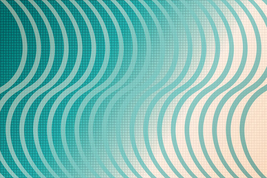 Abstract turquoise blue grid pattern texture background with vertical wavy lines