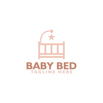 Baby bed logo icon isolated on white background