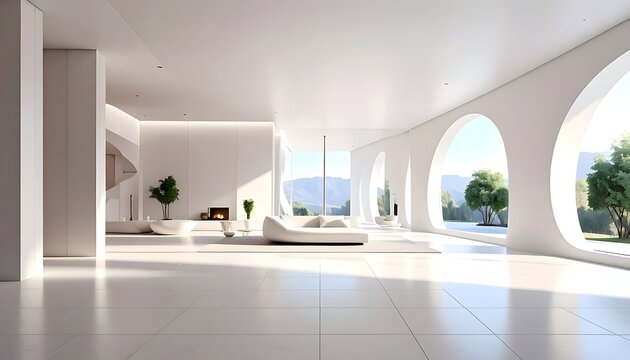 Modern minimalist interior design architecture.
