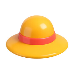 Fototapeta premium PNG Yellow hat with red band.