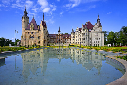 Castle in Moszna, near Opole, Silesia, Poland