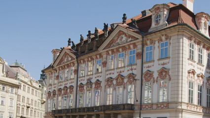 Fototapeta premium Ornate Baroque Palace Facade in Prague Old Town Square