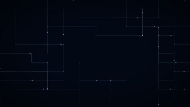 Abstract futuristic digital network background featuring glowing data points and interconnected grid lines on a dark blue tech surface design
