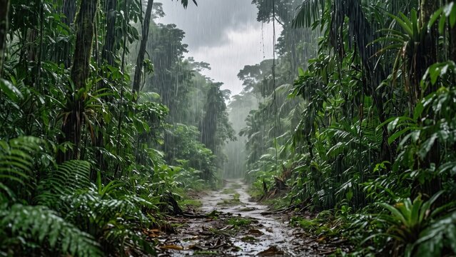 Rainforest Storm Canopy &ndash; Tropical Nature Landscape