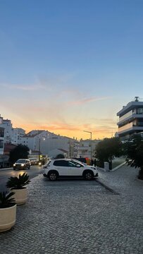 cars on the road in albufeira