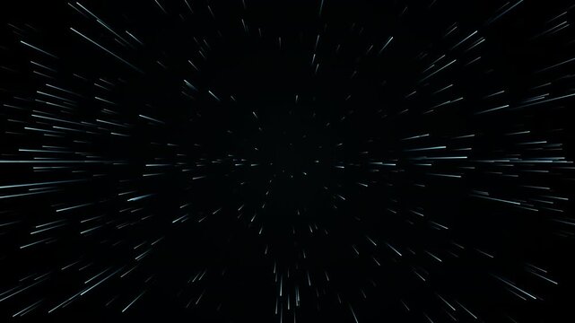 Light speed travel through a futuristic blue hyperdrive starfield tunnel