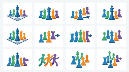 Chess Pieces Representing Strategy and Competition in Business and Life. © Tony