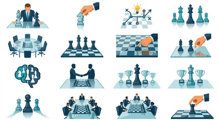 Chess Strategy and Business Concepts Collage. © Tony