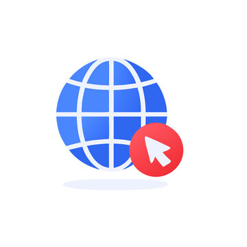 Global Website Flat Vector Icon Isolated on Transparent Background